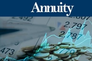 annuity concept with stock market graph