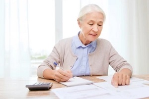 old women during retirement calculations