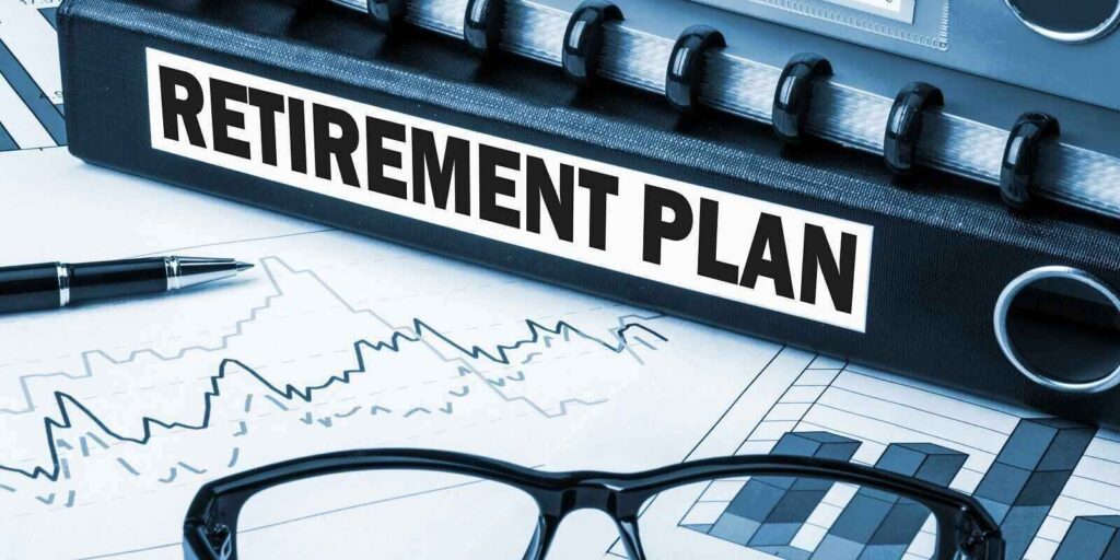 retirement plan label on document folder