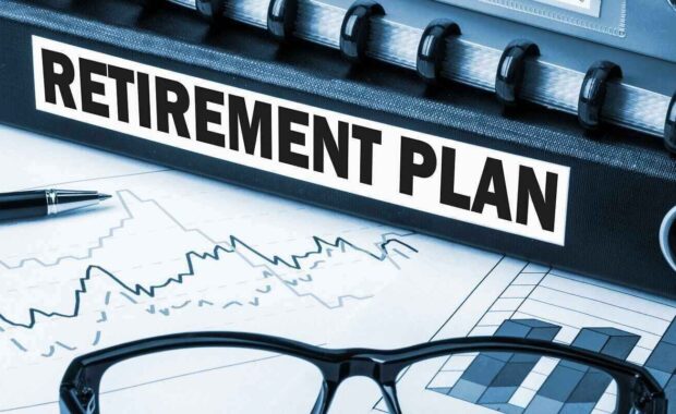 retirement plan label on document folder