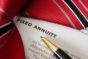 fixed annuity paper with pen