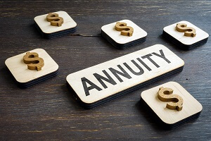 annuity word and dollar signs