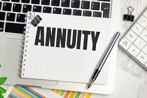 notepad with the text on laptop annuity due
