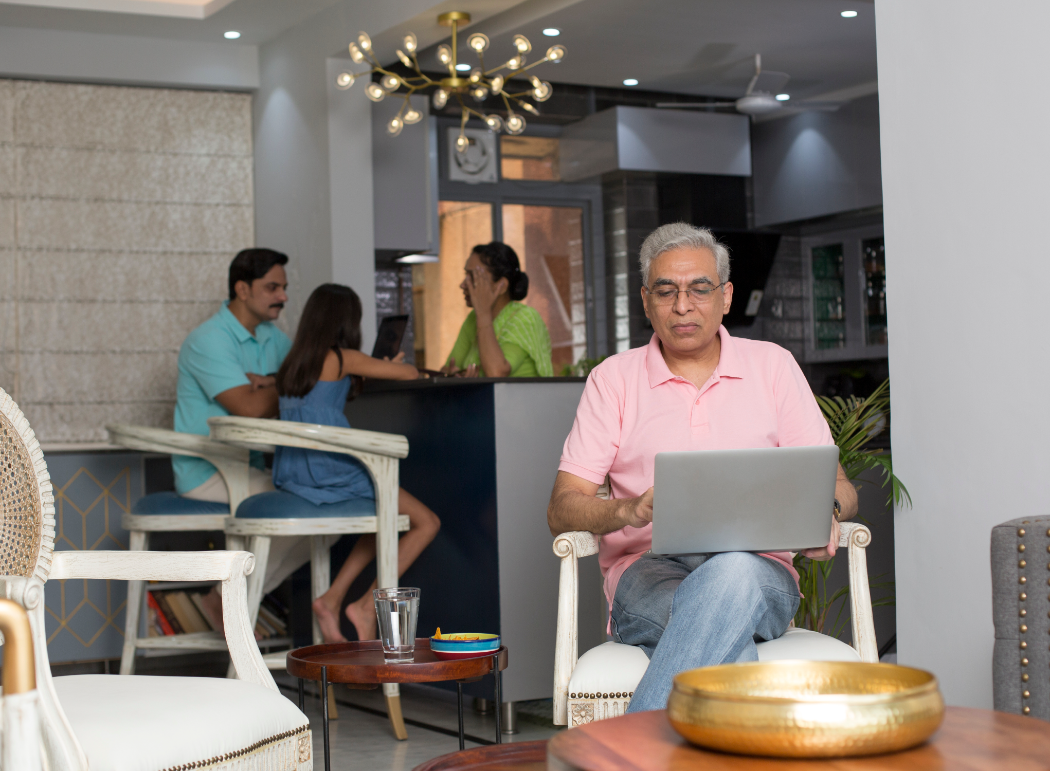 man searching on his computer