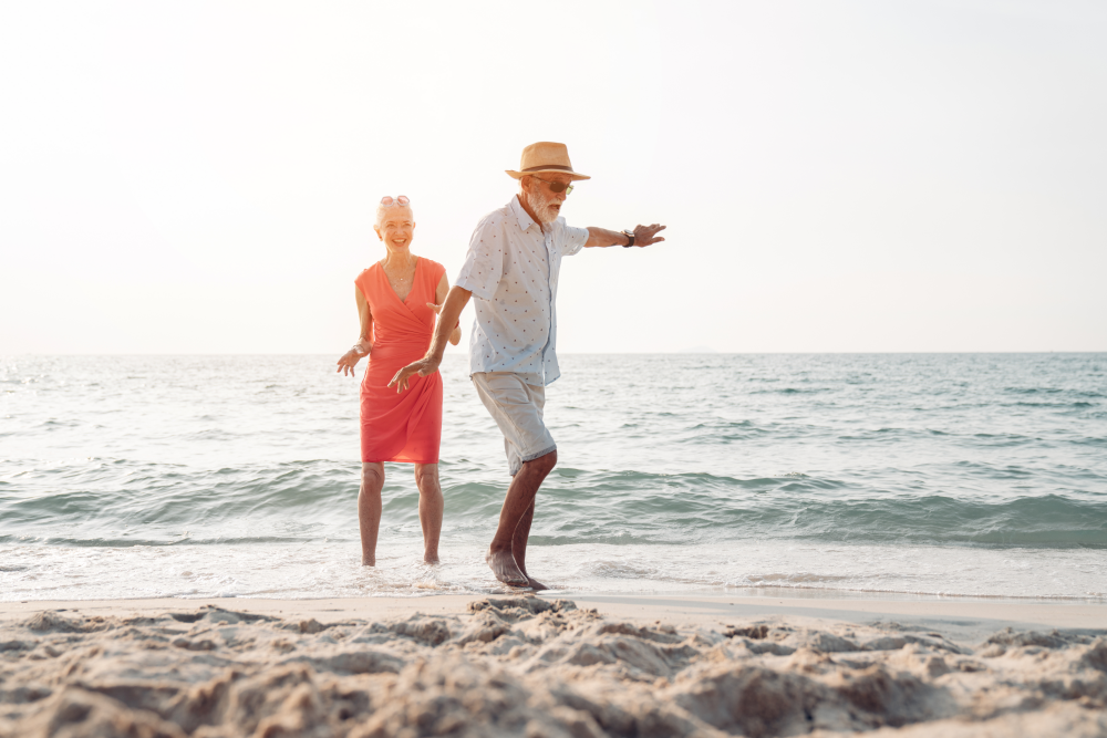 couple enjoying their time on the beach