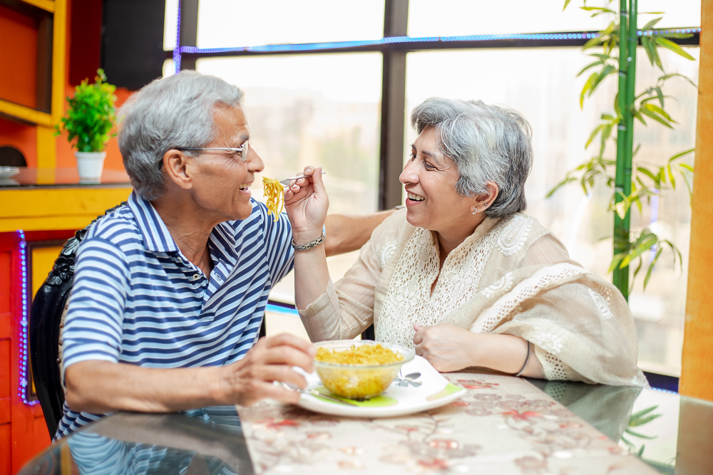 couple eating a meal together